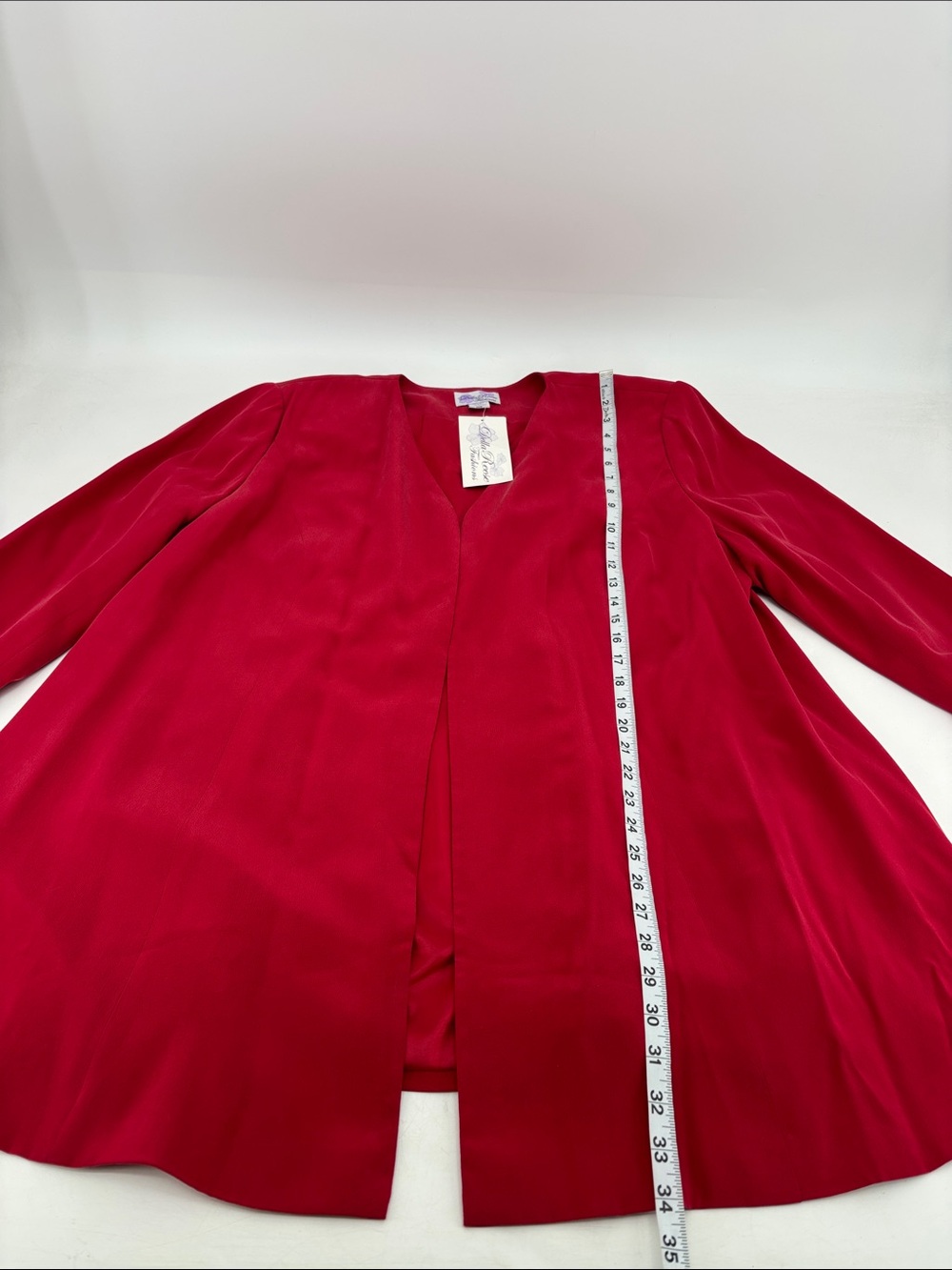 Vintage Y2K Della Reese Touched By An Angel Silk Red Blazer Deadstock Jacket - Picture 10 of 11